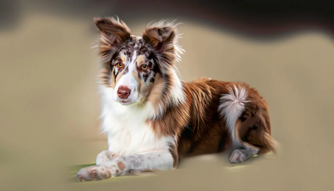 red merle border collie