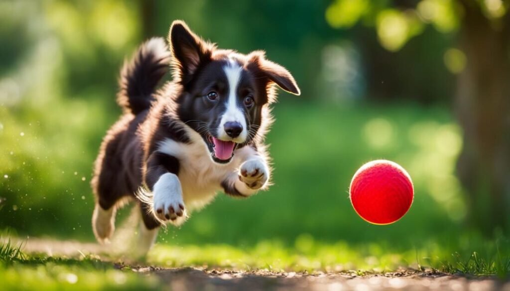 Border Collie playing fetch